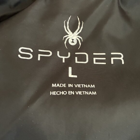 Spyder Prymo Down Filled Puffer Jacket Womens Large Black Zip Front Zip Pockets - Picture 2 of 12